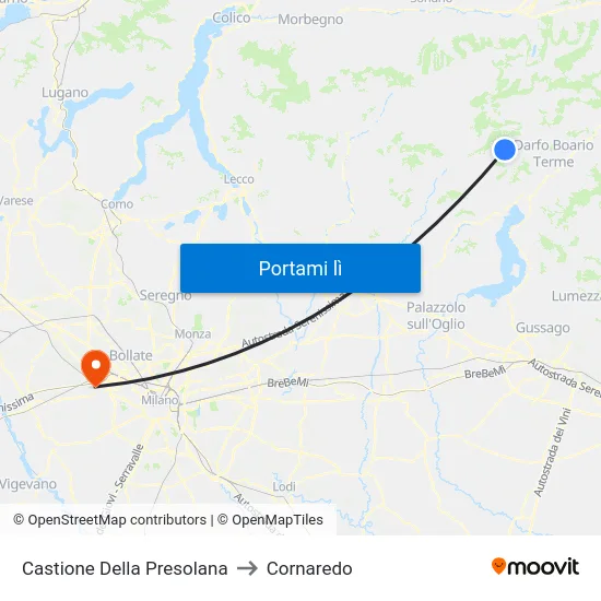 Castione Della Presolana to Cornaredo map