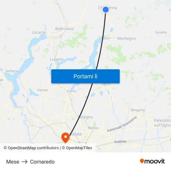 Mese to Cornaredo map