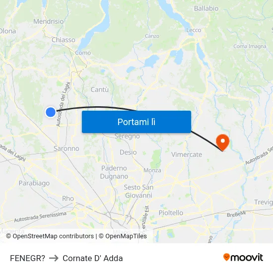 FENEGR? to Cornate D' Adda map