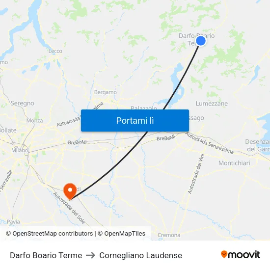 Darfo Boario Terme to Cornegliano Laudense map