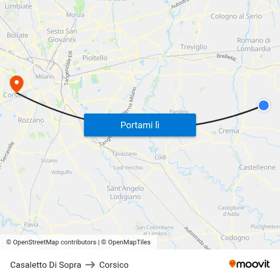 Casaletto Di Sopra to Corsico map