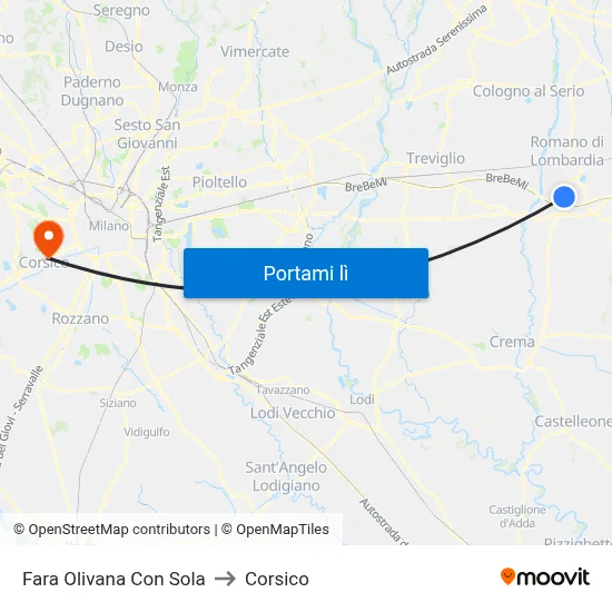 Fara Olivana Con Sola to Corsico map