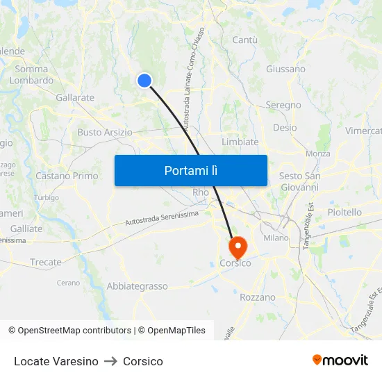 Locate Varesino to Corsico map