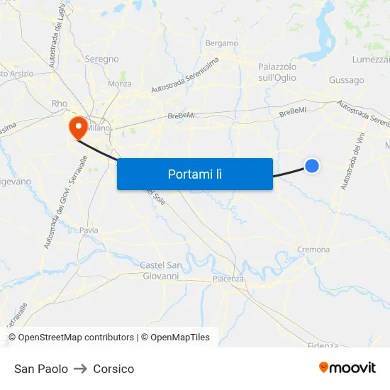San Paolo to Corsico map