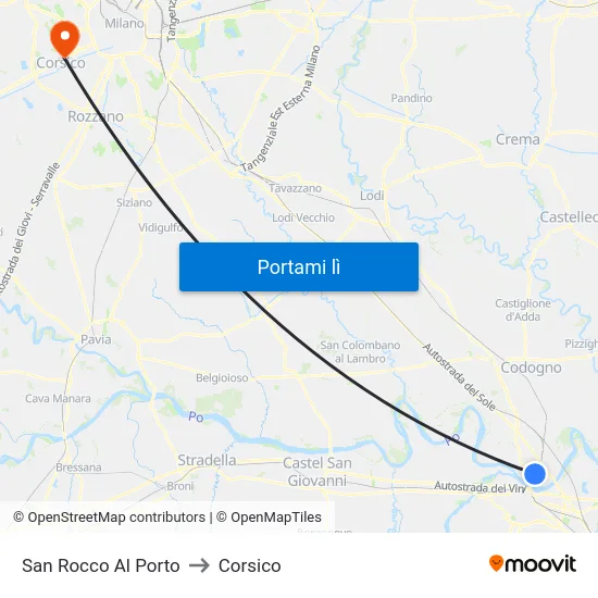 San Rocco Al Porto to Corsico map