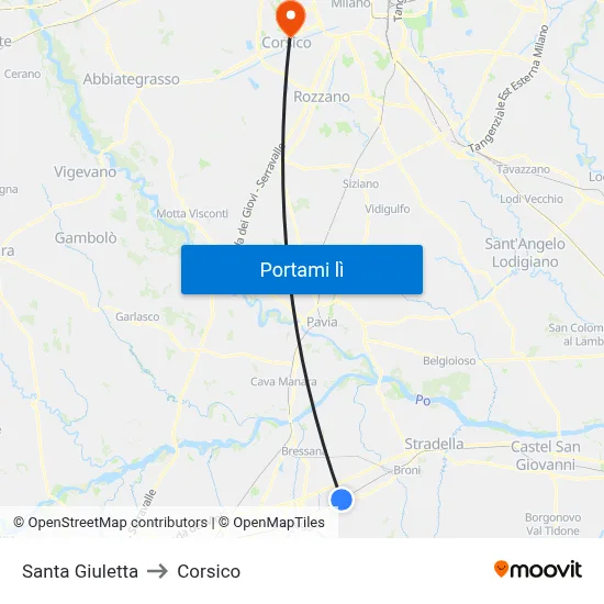 Santa Giuletta to Corsico map
