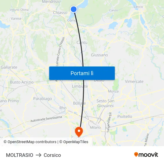MOLTRASIO to Corsico map