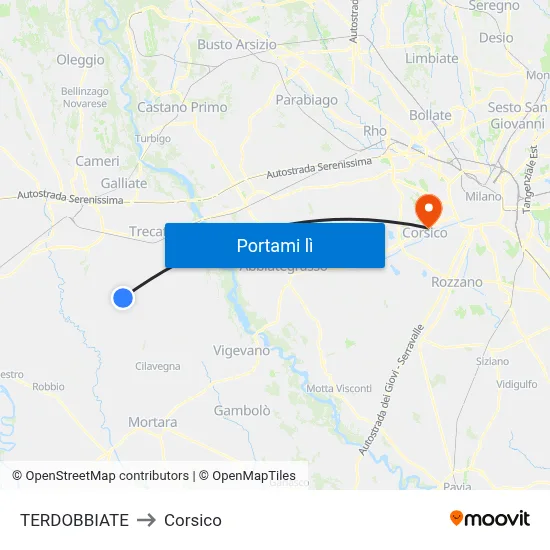 TERDOBBIATE to Corsico map