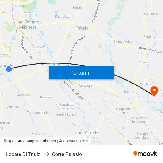 Locate Di Triulzi to Corte Palasio map