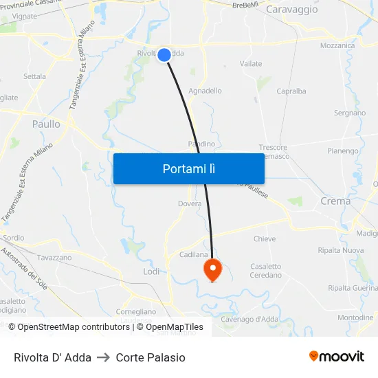 Rivolta D' Adda to Corte Palasio map