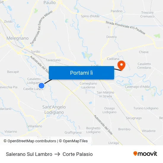 Salerano Sul Lambro to Corte Palasio map