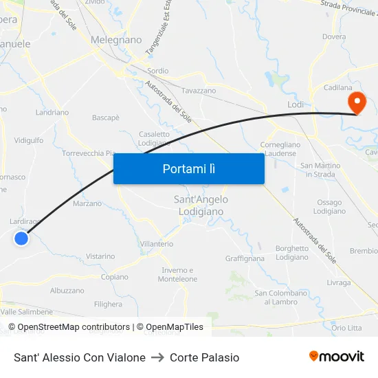 Sant' Alessio Con Vialone to Corte Palasio map