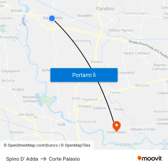 Spino D' Adda to Corte Palasio map