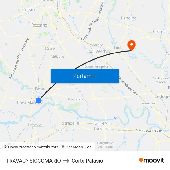 TRAVAC? SICCOMARIO to Corte Palasio map