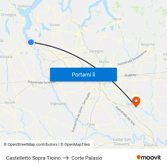 Castelletto Sopra Ticino to Corte Palasio map