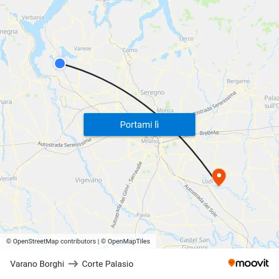 Varano Borghi to Corte Palasio map