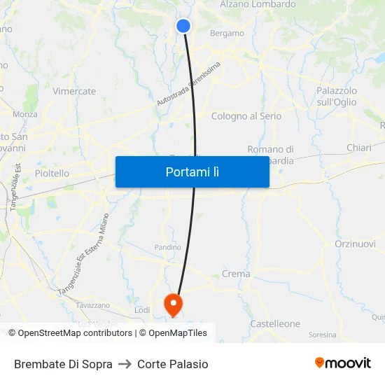 Brembate Di Sopra to Corte Palasio map