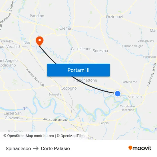 Spinadesco to Corte Palasio map