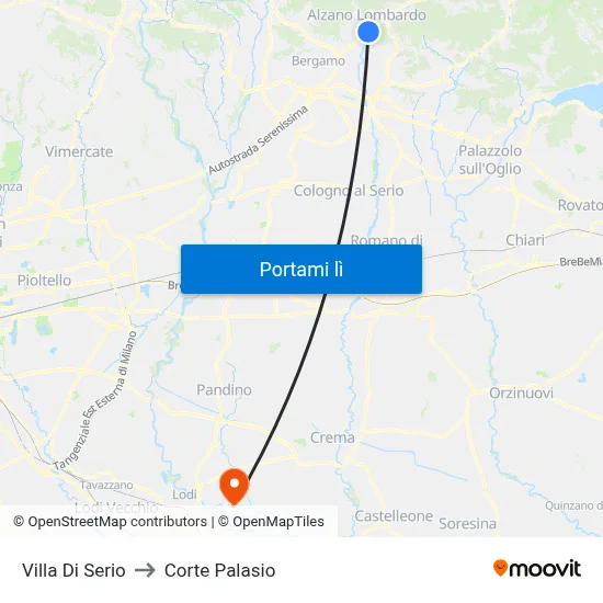 Villa Di Serio to Corte Palasio map