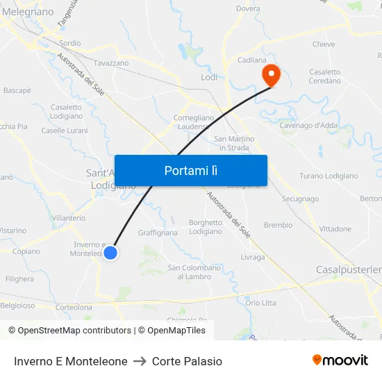 Inverno E Monteleone to Corte Palasio map
