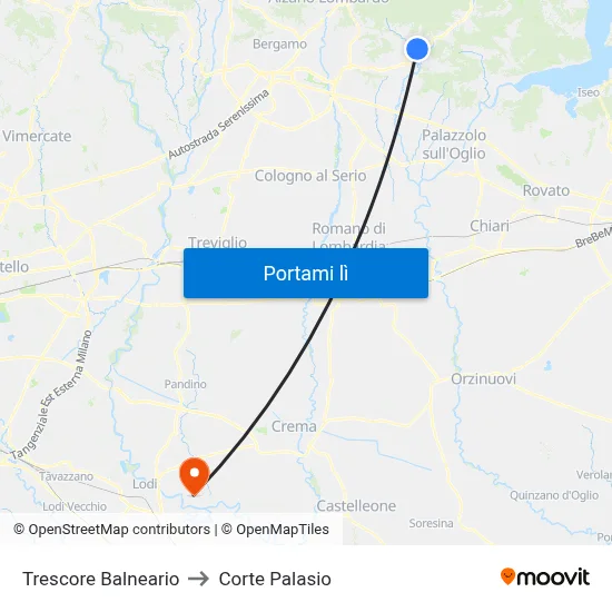 Trescore Balneario to Corte Palasio map
