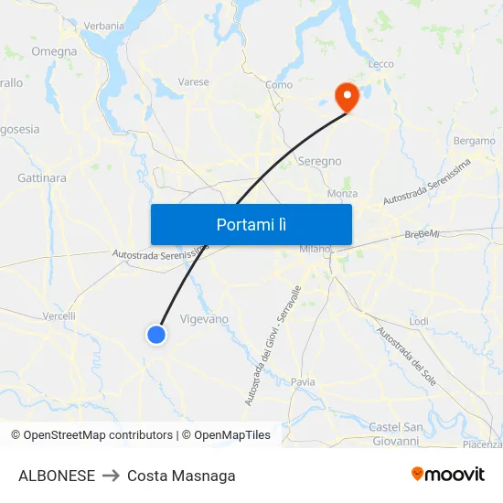 ALBONESE to Costa Masnaga map