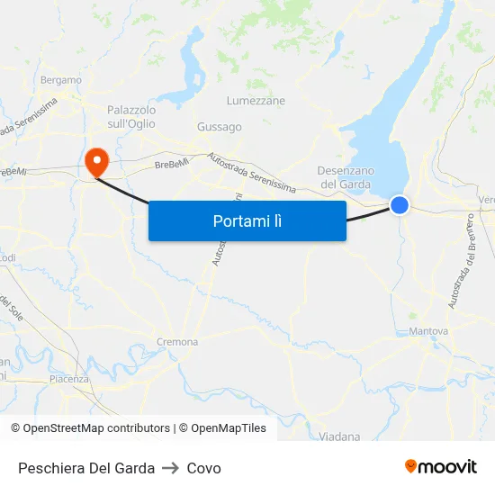 Peschiera Del Garda to Covo map