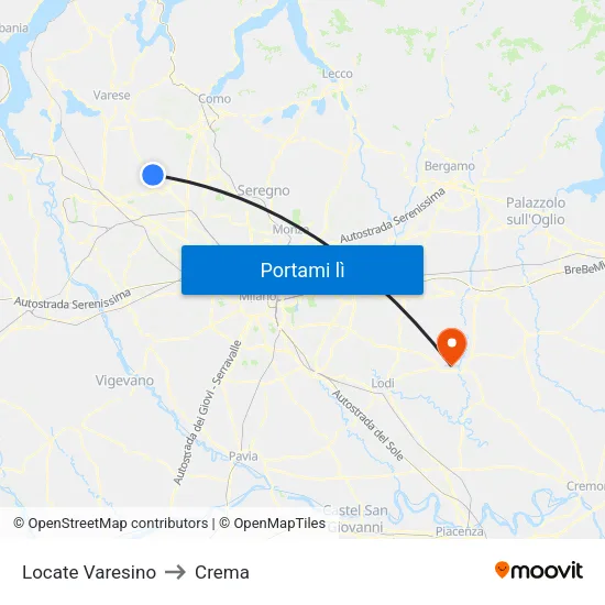 Locate Varesino to Crema map