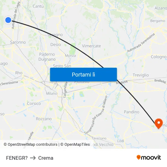 FENEGR? to Crema map