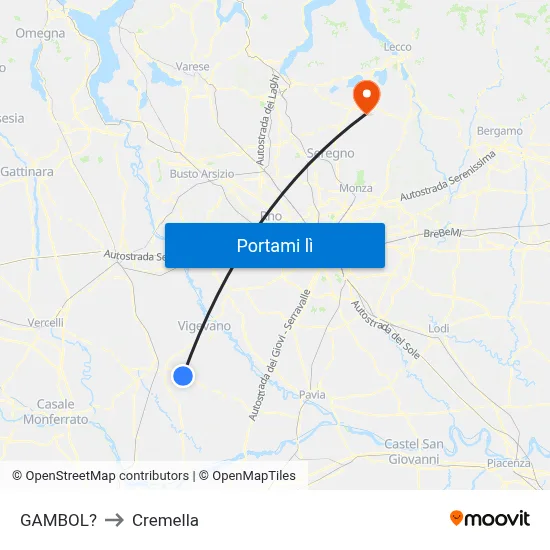 GAMBOL? to Cremella map