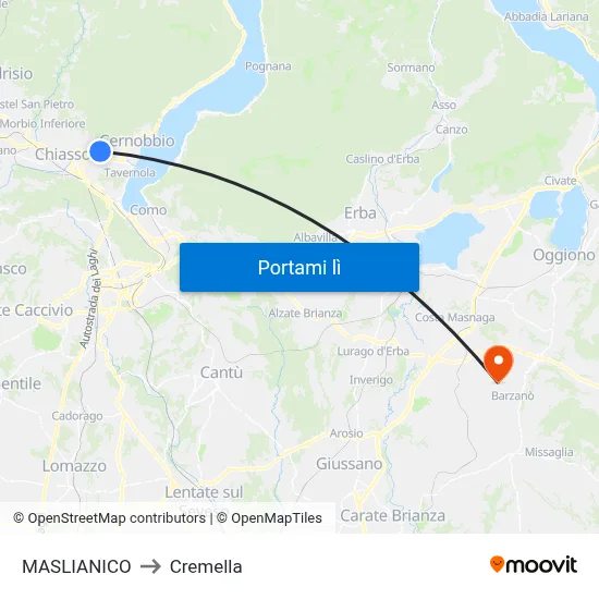 MASLIANICO to Cremella map