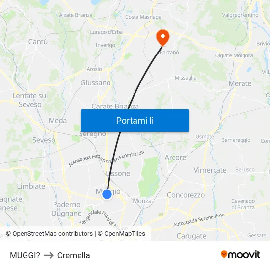 MUGGI? to Cremella map