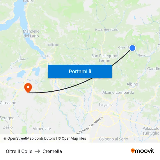 Oltre Il Colle to Cremella map