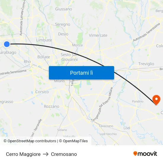 Cerro Maggiore to Cremosano map