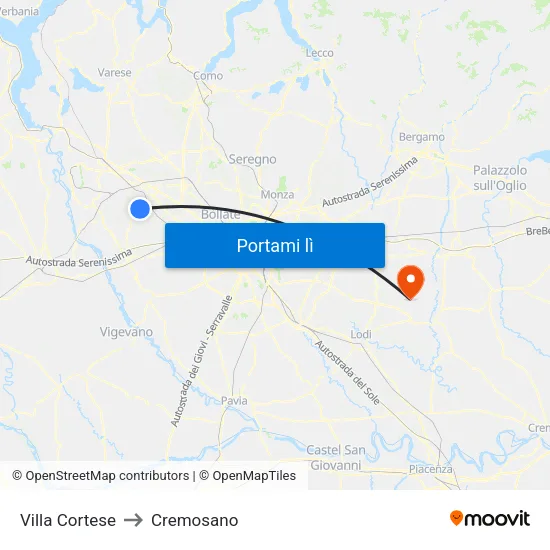 Villa Cortese to Cremosano map