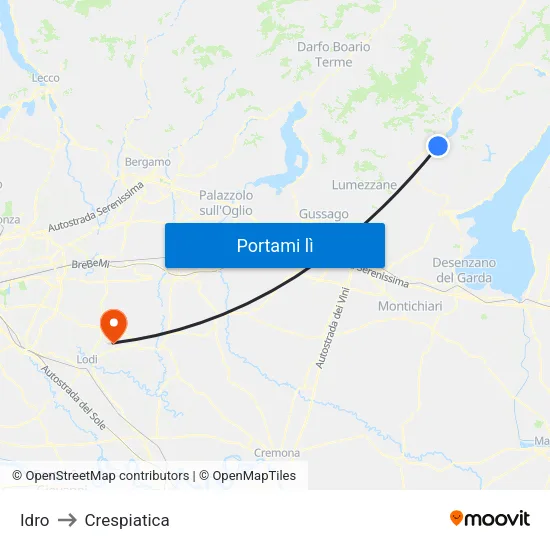 Idro to Crespiatica map