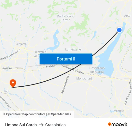Limone Sul Garda to Crespiatica map