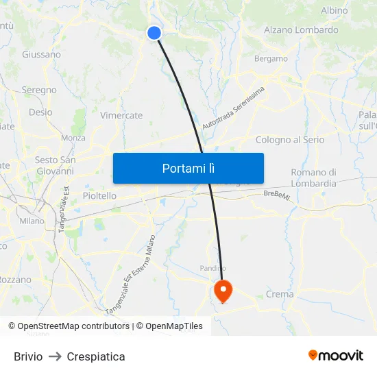Brivio to Crespiatica map