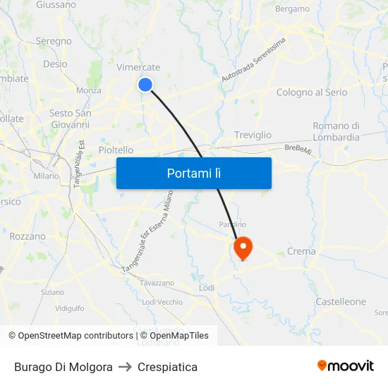 Burago Di Molgora to Crespiatica map