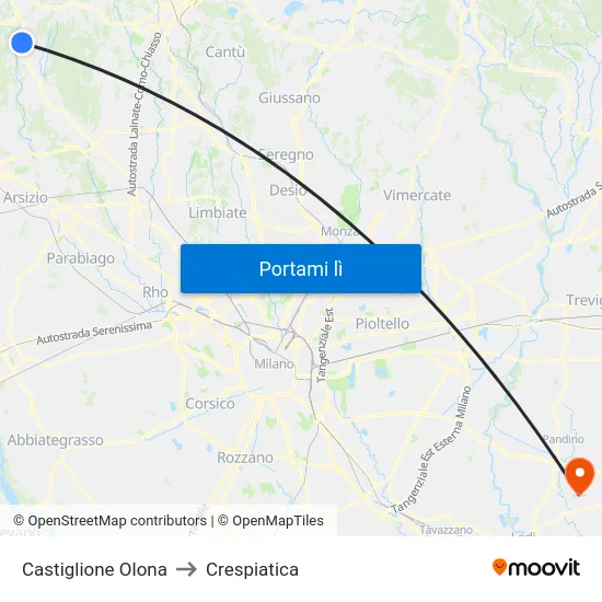 Castiglione Olona to Crespiatica map