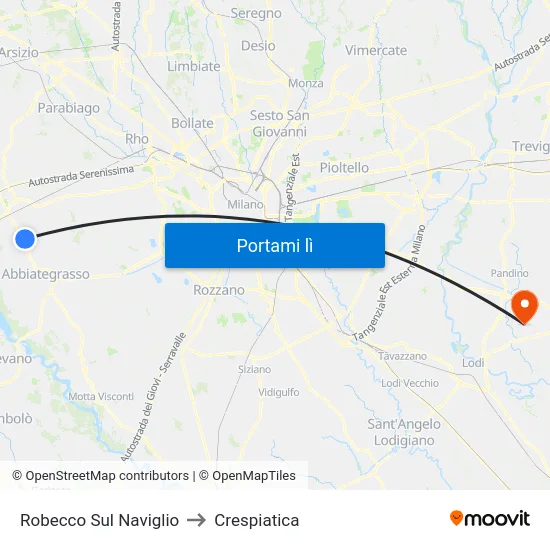 Robecco Sul Naviglio to Crespiatica map