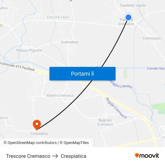 Trescore Cremasco to Crespiatica map