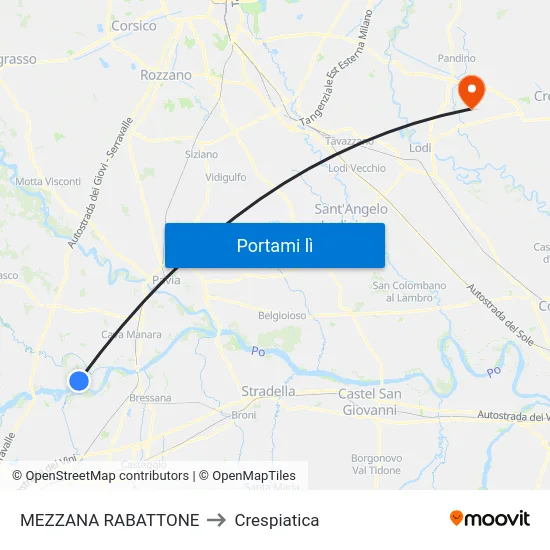 MEZZANA RABATTONE to Crespiatica map