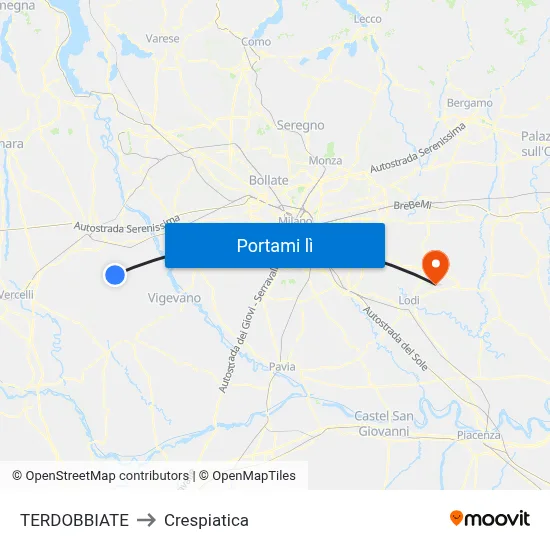 TERDOBBIATE to Crespiatica map
