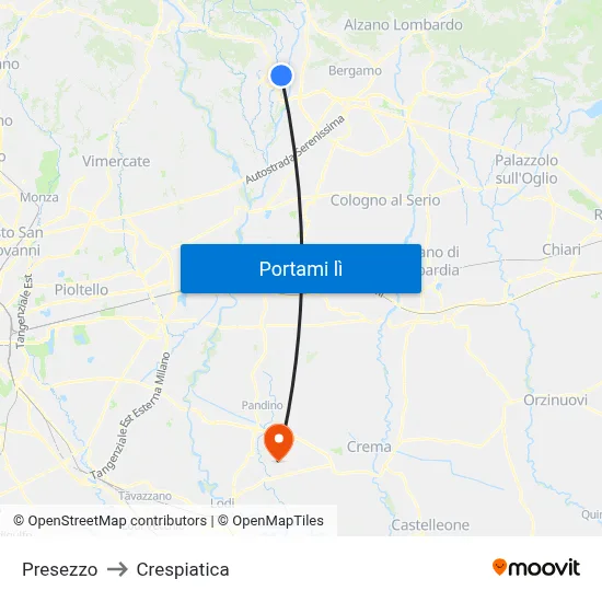 Presezzo to Crespiatica map