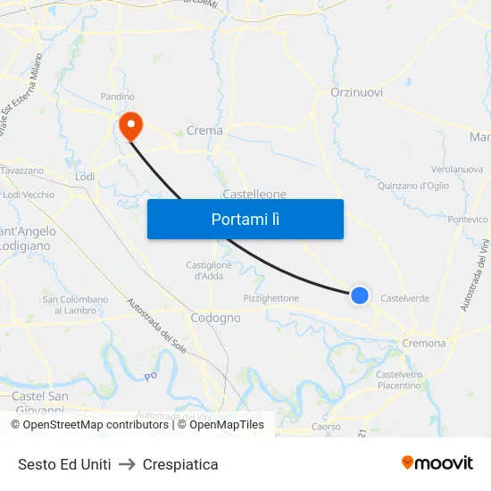 Sesto Ed Uniti to Crespiatica map