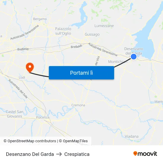 Desenzano Del Garda to Crespiatica map