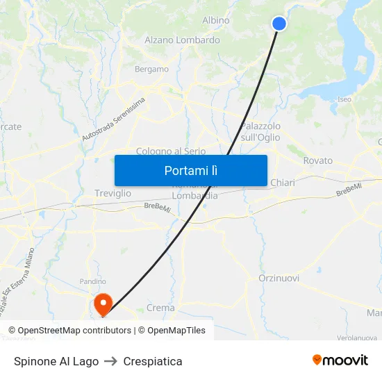 Spinone Al Lago to Crespiatica map