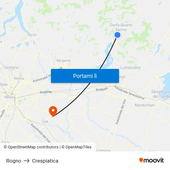 Rogno to Crespiatica map