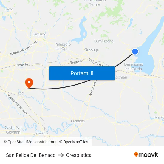 San Felice Del Benaco to Crespiatica map